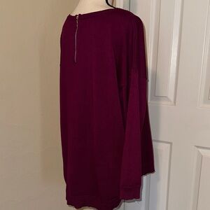 Cable & Gauge Rich Rasberry zip back knit top 1X